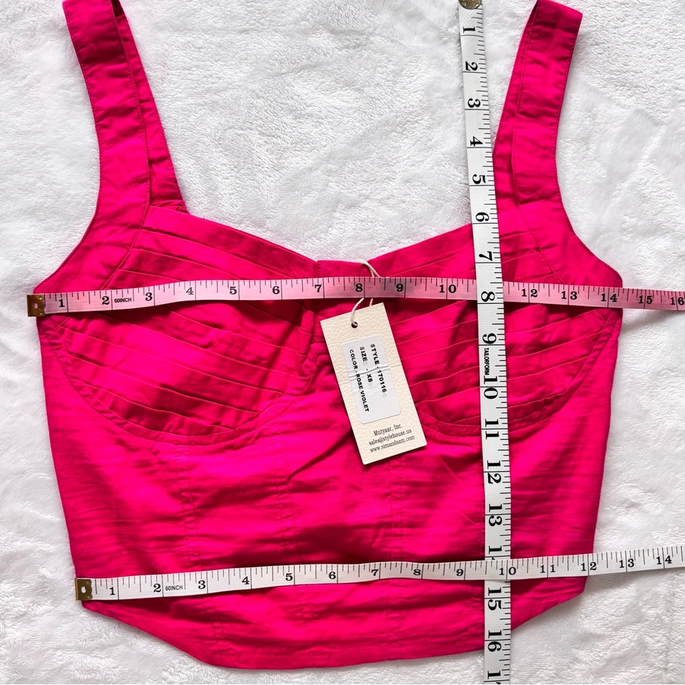 SIM & SAM Rose Violet Sleeveless Corset-Style Cropped Top--NWT--XS - Picture 12 of 12